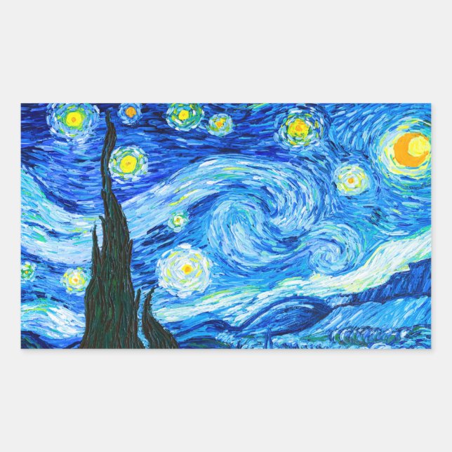 Sticker Rectangulaire Nuit Van Gogh Starry (Devant)