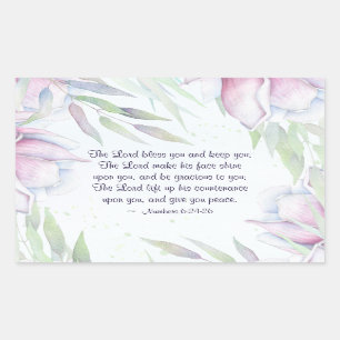 Sticker Rectangulaire Numéros 6:24-26 Le Seigneur Vous Bénit, Verse Bibl
