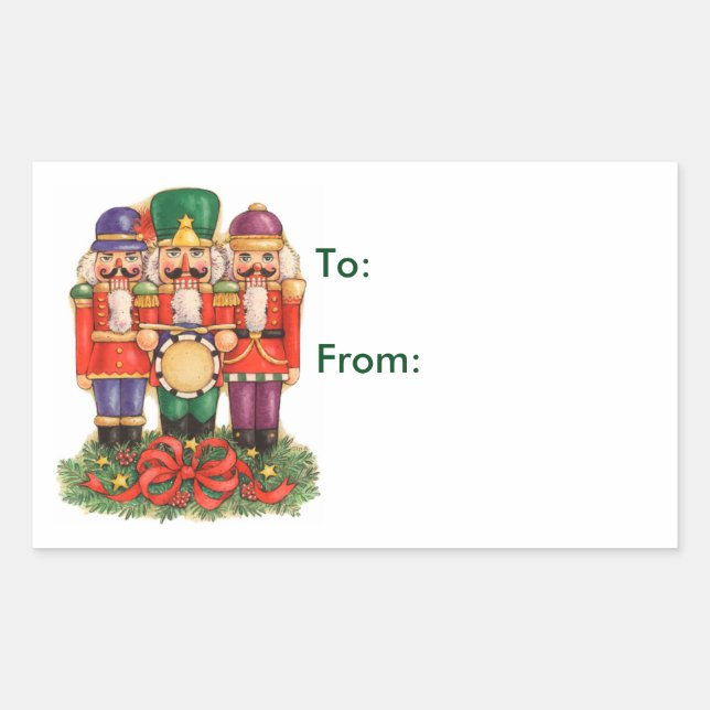Sticker Rectangulaire Nutcracker - Balises cadeaux (Devant)