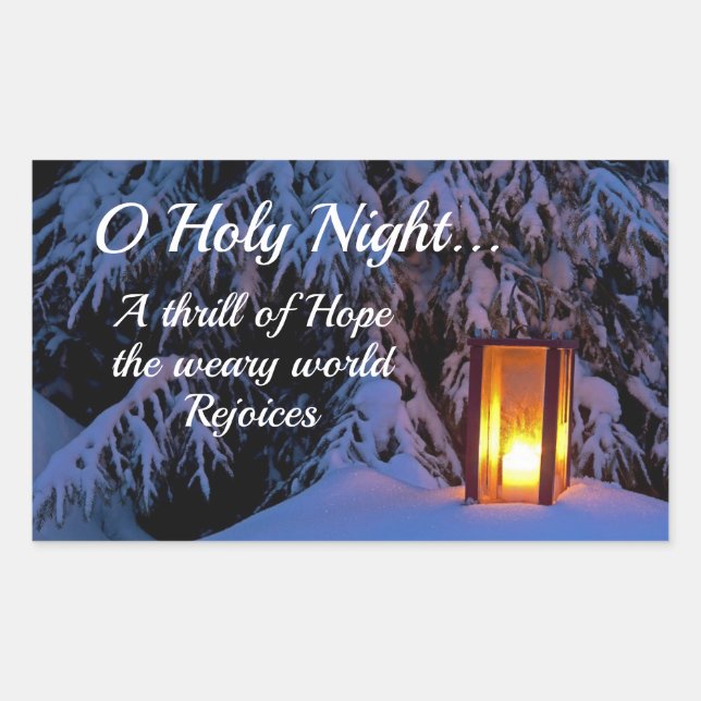 Sticker Rectangulaire "O Holy Night" Bien-aimée Carol de Noël (Devant)