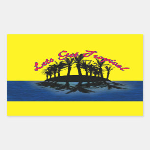 Sticker Rectangulaire Oasis tropicale : Obtenons Tropical