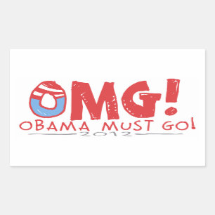 Sticker Rectangulaire Obama doit mettre 2012