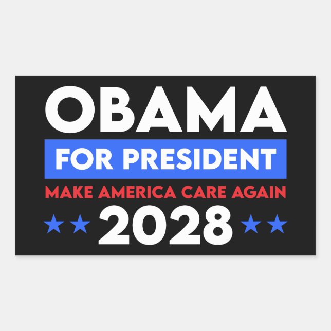 Sticker Rectangulaire Obama pour le président 2028 redonne aux Etats-Uni (Devant)