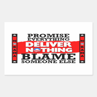 Sticker Rectangulaire Obama : Promettez Tout, N'Offrez Rien !