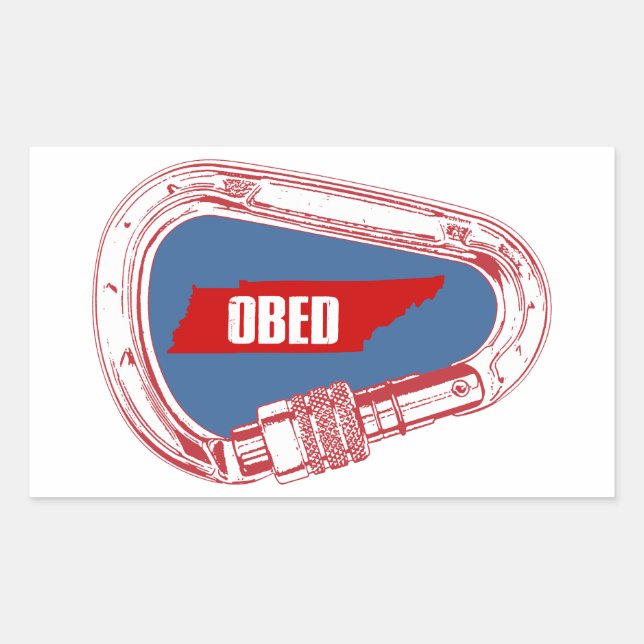 Sticker Rectangulaire Obed Escalade Carabiner (Devant)