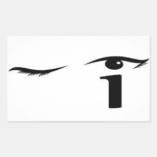 Sticker Rectangulaire Observez cligner de l'oeil avec la lettre i