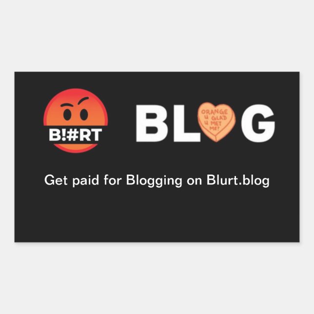 Sticker Rectangulaire Obtenez un paiement pour Blogging sur Blurt.blog (Devant)