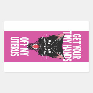 Sticker Rectangulaire Obtenez vos mains minuscules outre de mon