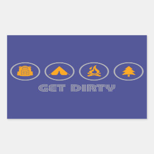 Sticker Rectangulaire Obtenir un camping sale