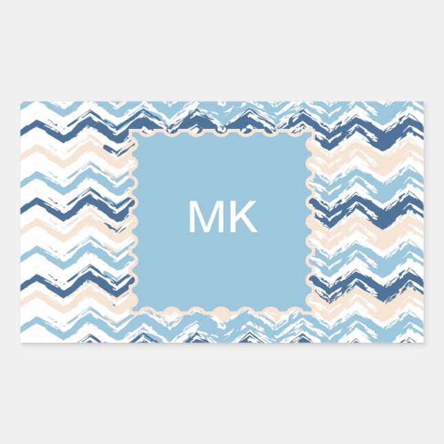 Sticker Rectangulaire Ocean Waves Chevron (Devant)