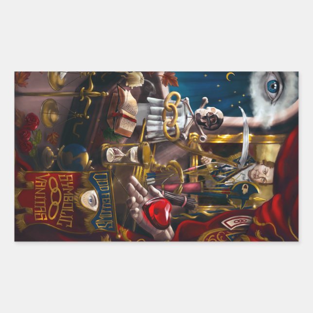 Sticker Rectangulaire Odd Fellows Symbolic Vanitas (Devant)