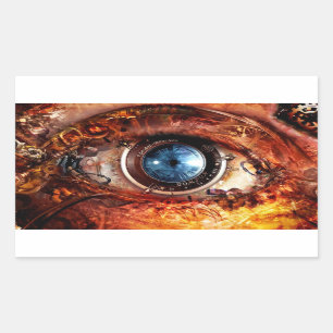 Sticker Rectangulaire Œil de caméra Steampunk