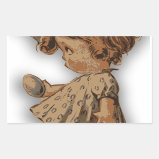 Sticker Rectangulaire oeuf de pâques antique (Devant)