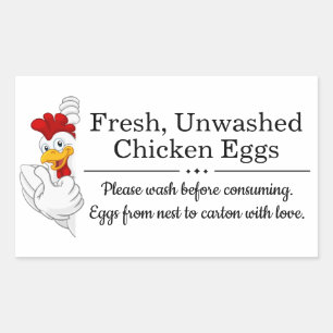 Sticker Rectangulaire Oeufs frais de la ferme Carton d'oeufs à monogra
