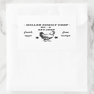 Sticker Rectangulaire Oeufs frais de la houille de famille