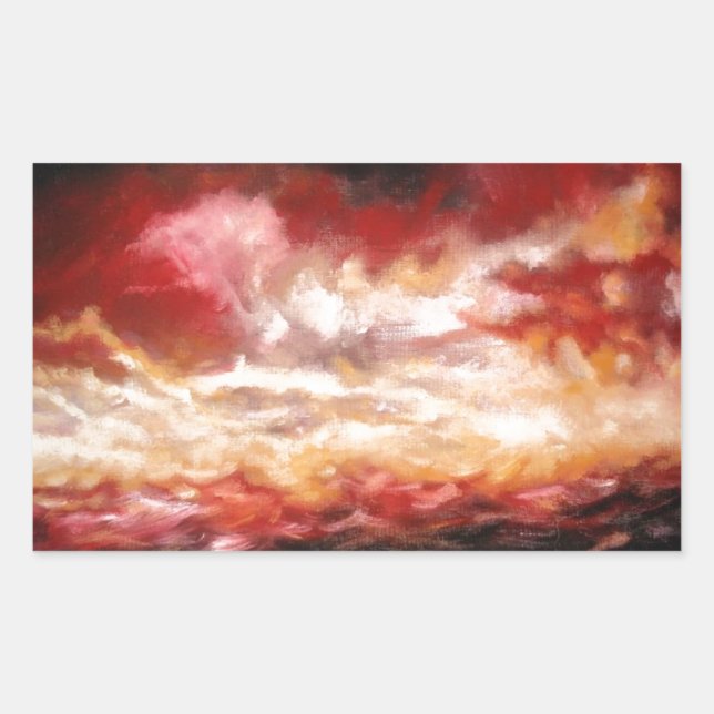 Sticker Rectangulaire Oeuvre Abstraite (Devant)