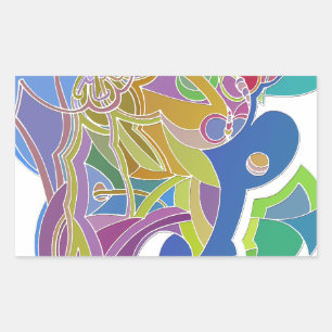 Sticker Rectangulaire Œuvre d'art fantaisiste
