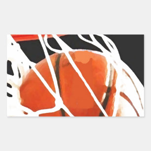 Sticker Rectangulaire Oeuvre de basket-ball