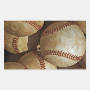 Sticker Rectangulaire Oeuvre tendance de baseball