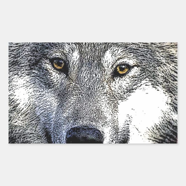 Sticker Rectangulaire OEuvre Wolf Eyes (Devant)