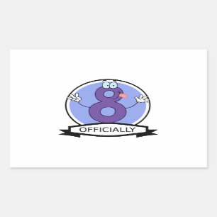 Sticker Rectangulaire Officiellement bannière de 8 anniversaires