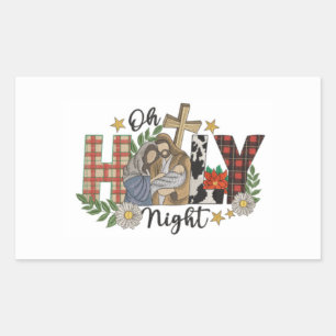 Sticker Rectangulaire Oh Holy Night Christmas Design