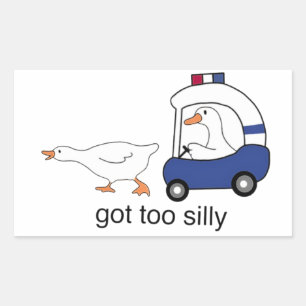 Sticker Rectangulaire Oie de police drôle humour trop bête