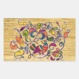 Sticker Rectangulaire Oiseau du Nord de Russie