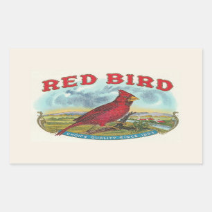 Sticker Rectangulaire Oiseau rouge