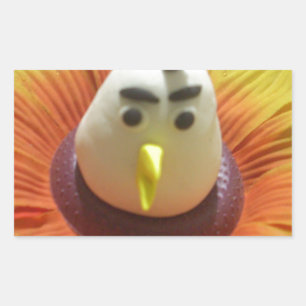 Sticker Rectangulaire Oiseau sculpté en Tournesol Imprimer