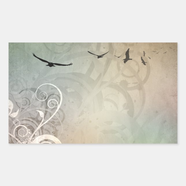 Sticker Rectangulaire Oiseaux En Vol (Devant)