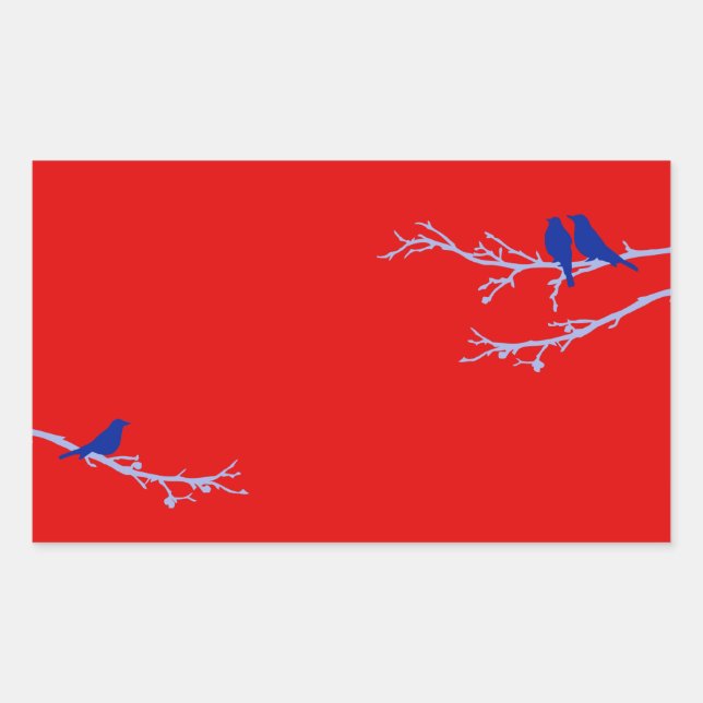 Sticker Rectangulaire oiseaux moisis (Devant)