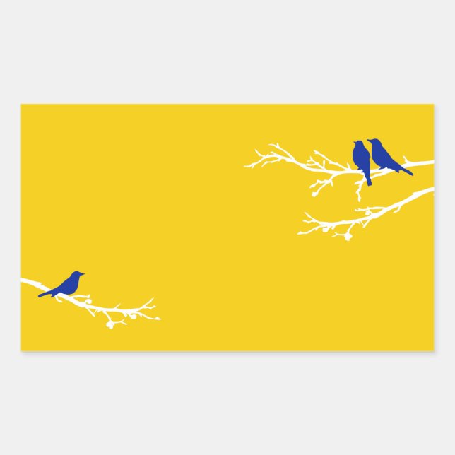 Sticker Rectangulaire oiseaux moisis (Devant)