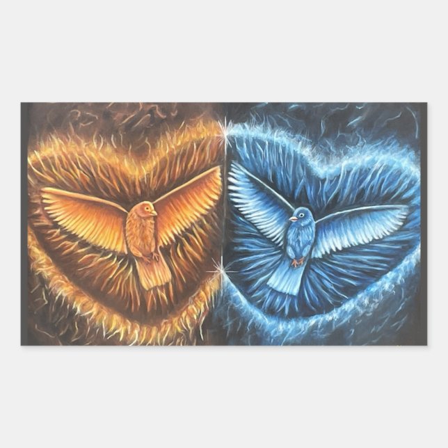 Sticker Rectangulaire Oiseaux volant ensemble- (Devant)