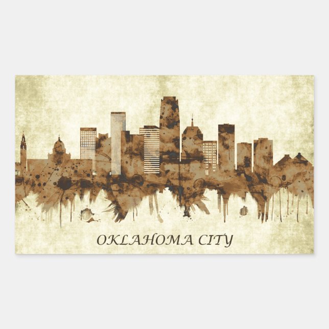 Sticker Rectangulaire Oklahoma City Oklahoma (Devant)