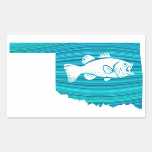 Sticker Rectangulaire Oklahoma Wave Fishing