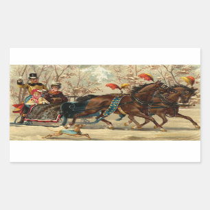 Sticker Rectangulaire Older and Younger Sisters Ride - Mary Evans
