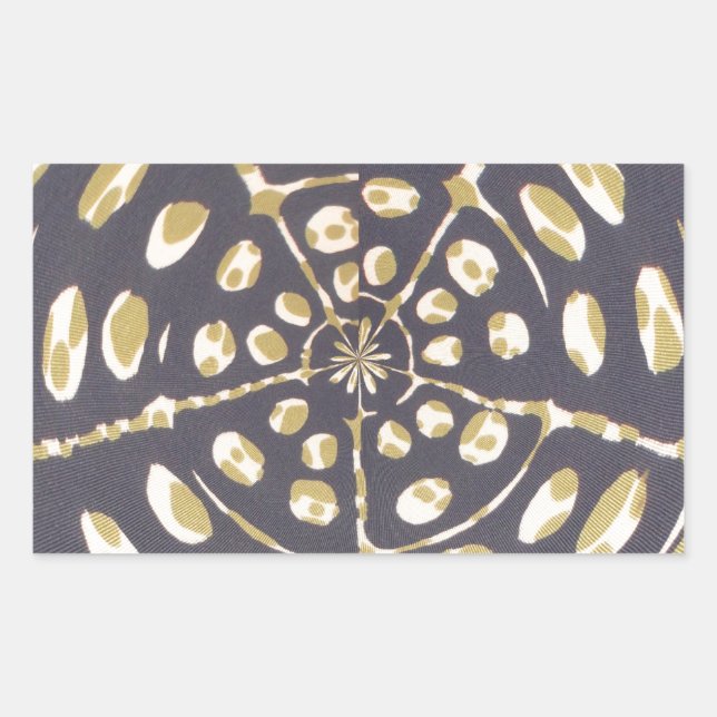 Sticker Rectangulaire Olive Green Polka Point Radial Motif Art Imprimer (Devant)