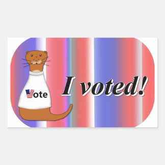 Sticker Rectangulaire "Oliver The Otter I Voted Sticker" on Background