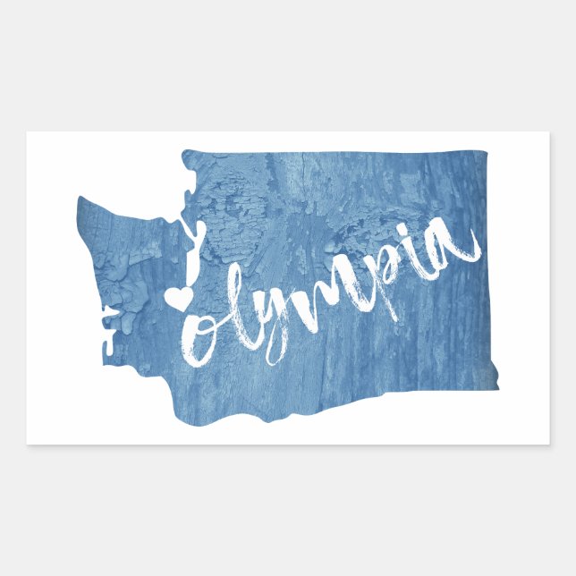 Sticker Rectangulaire Olympia Washington Wood Grain (Devant)