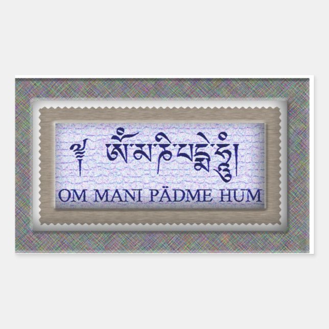 Sticker Rectangulaire Om Mani Padme Hum (Devant)
