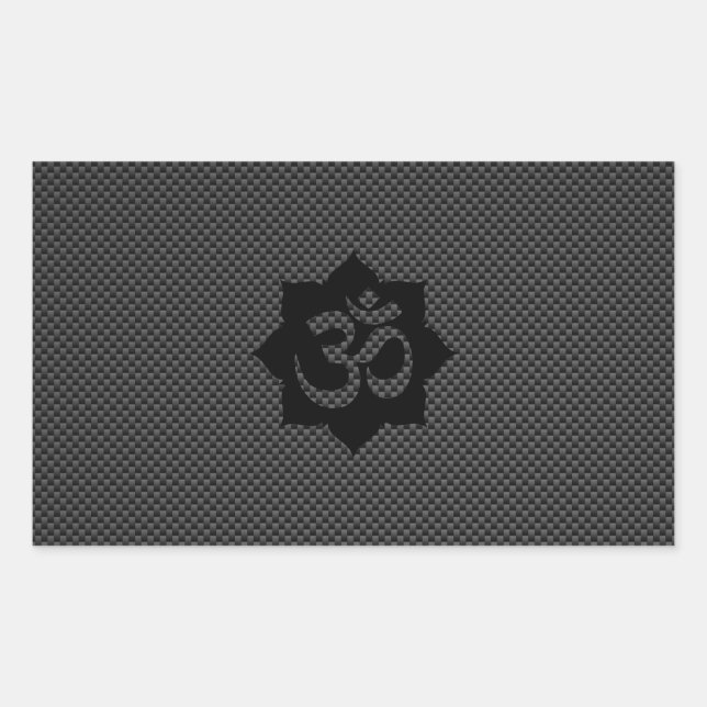 Sticker Rectangulaire OM Symbole Lotus Spiritualité Yoga en fibre de car (Devant)