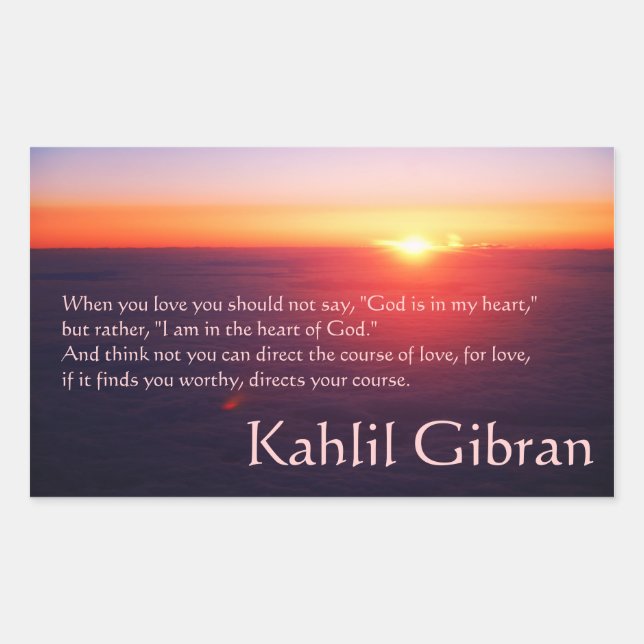 Sticker Rectangulaire On Love - Le Prophète de Kahlil Gibran (Devant)