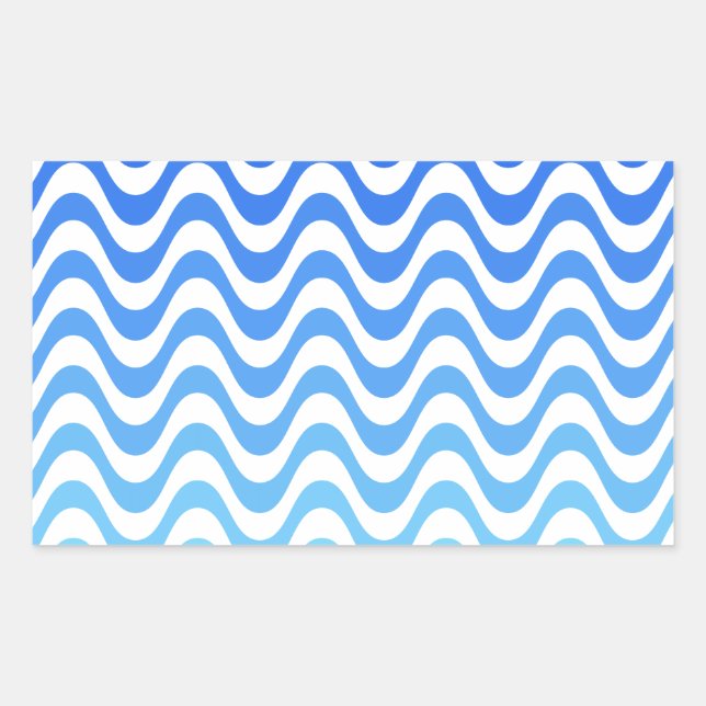 Sticker Rectangulaire Ondes bleues dégradantes (Devant)