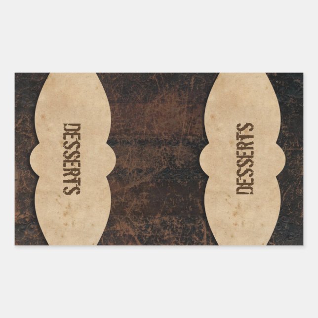 Sticker Rectangulaire Onglets Classeurs en cuir trempé (Devant)