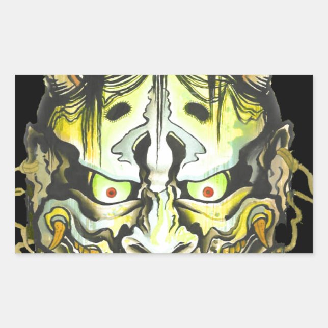 Sticker Rectangulaire Oni Devil Design (Devant)