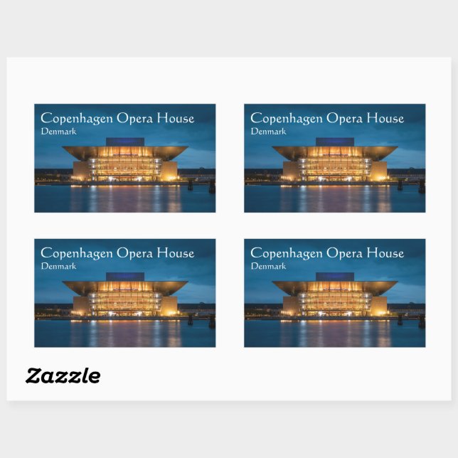 Sticker Rectangulaire Opéra de Copenhague (Feuille)