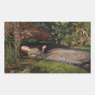 Sticker Rectangulaire Ophélie par John Everett Millais