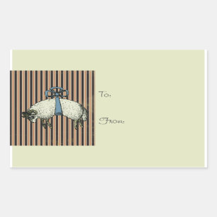 Sticker Rectangulaire OPTIONS DE DESIGNER DE Moutons Broussailleux~ Stic