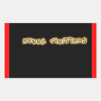 Sticker Rectangulaire or de noël joyeux